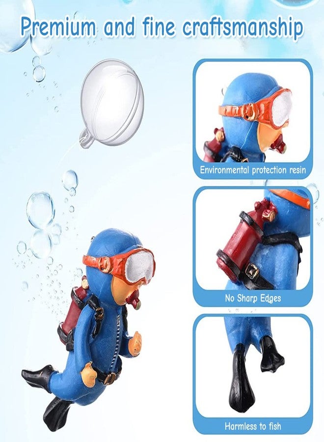 Optifit® 2 Pcs Aquarium Floating Cartoon Diver Cute Resin Aquarium Decorative Items Fish Aquarium Decoration,7 * 3cm,Floating on Water Aquarium Decorative Items Ornament for Fish Aquarium - Image 3